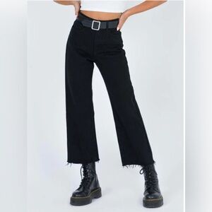 Princess Polly Ruby Cropped Black Jeans Distressed